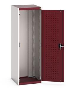 40010071.** cubio cupboard with perfo doors. WxDxH: 525x525x1600mm. RAL 7035/5010 or selected